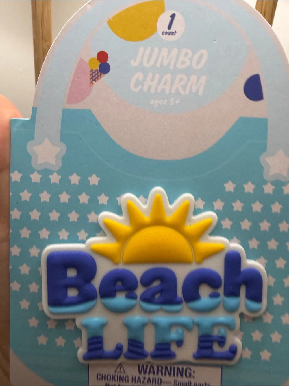 Beach Life Jumbo Charm - Yellow Sun with Blue Letters - Picture 3 of 6